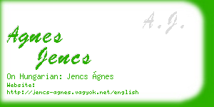agnes jencs business card